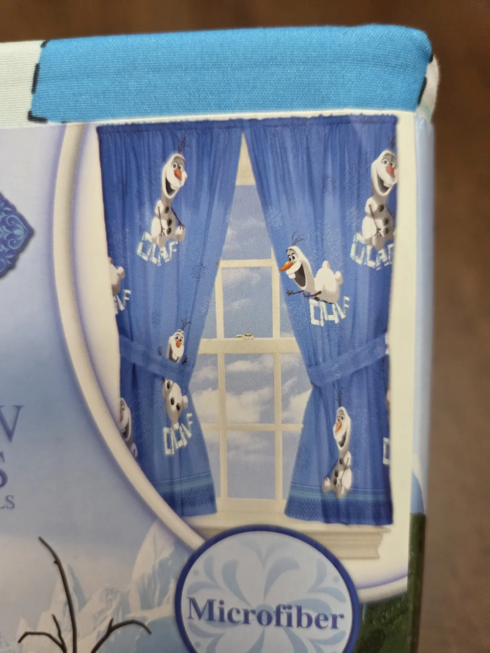 2 Packs (4 Panels) Disney Frozen Olaf Blue Window Curtains - Microfiber Panels